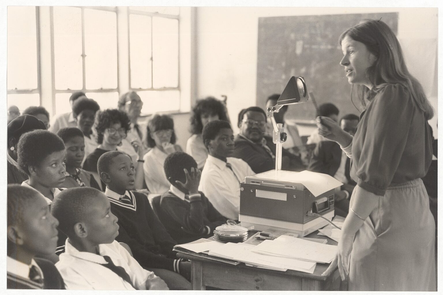 SACHED workshop, Myra Harrison at the Bophuthatswana Teacher Upgrading Project.